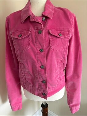 GAP Hot Pink Corduroy Jeans Jacket